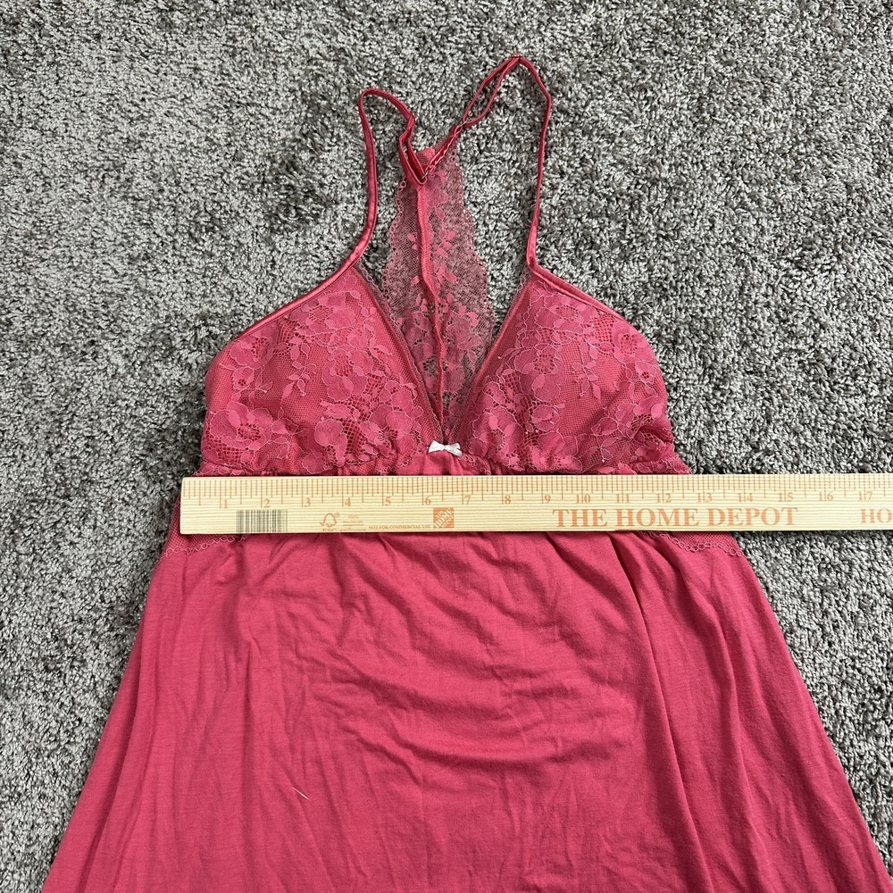 VTG Victoria's Secret Lingerie Small Pink Lace Halter Babydoll Slip Y2K Coquette - Picture 6 of 14